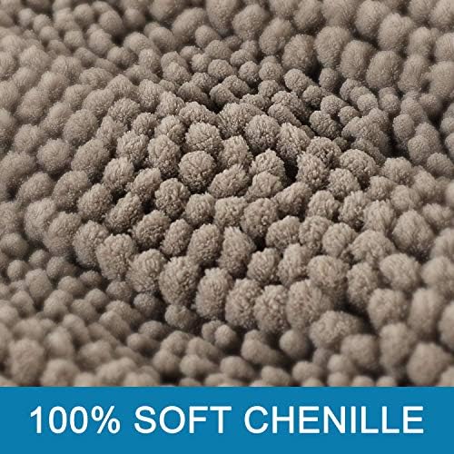 H.VERSAILTEX Bath Mats for Bathroom Non Slip Extra Thick Chenille Striped Bath - Image 3
