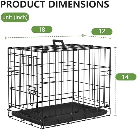 FDW | 18" Foldable Metal Dog Crate | Dark Black | Cage - Image 6