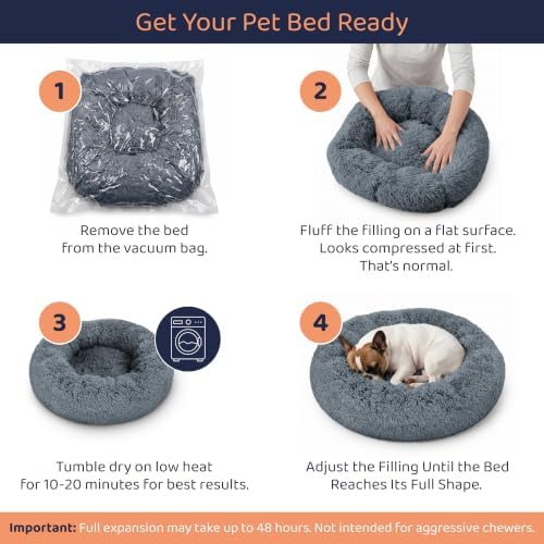 Calming Donut Dog Bed for Small Dogs, Round Dog Bed for Medium & Large Dogs - Image 4