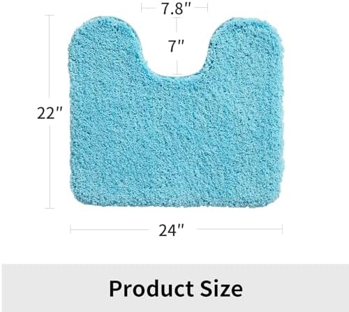 Disolla Toilet Rug 22x24 Teal, Soft Toilet Mat U-Shaped Washable - Image 6