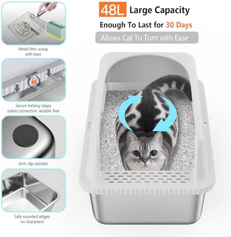 Stainless Steel XXL Cat Litter Box - Image 3
