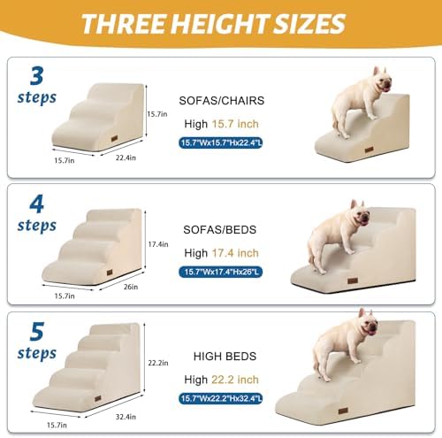 Aodisman Dog Stairs for High Bed, 5-Step Pet Ramp for Small Dogs and Cats - Image 4