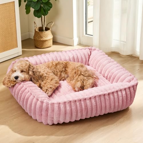 Medium Dog Bed Calming Cat Bed for Indoor Cats 24’’x20’’ Pink by Unknown