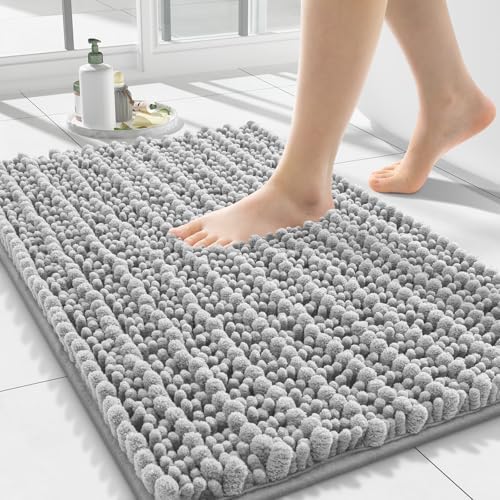 Smiry Bathroom Rugs 24X16, Extra Soft Rubber Backing Chenille Bath Mats by Smiry