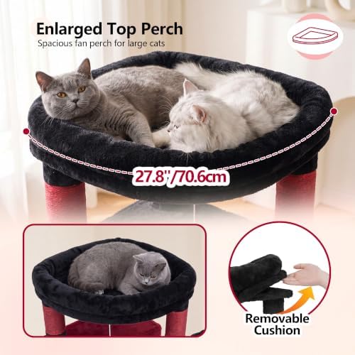 Heybly 53.1" Corner Cat Tree for Large Cats – Interactive Play HCT029BR - Image 2