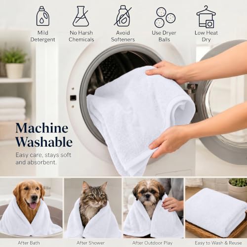 DAN RIVER Dog Towels for Drying Dogs & Cats 100% Cotton, 20x40'' - Image 4