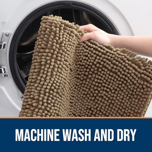 OLANLY Dog Door Mat for Muddy Paws 32x20, Super Absorbent Chenille Mud Mat - Image 5