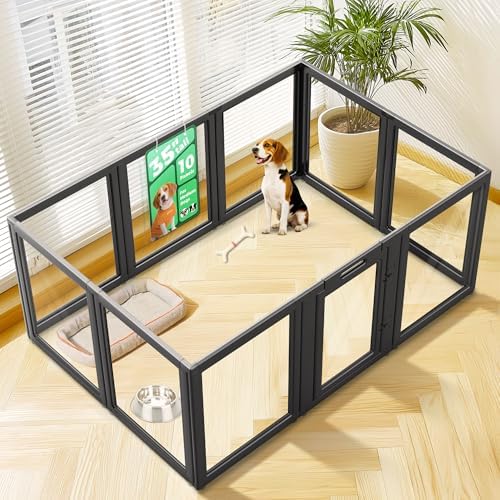 FXW AuraSpace Clear Acrylic Indoor Dog Playpen, 10 Panels by FXW