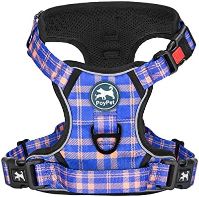 PoyPet Plaid Dog Harness Large, No Pull Vest by PoyPet