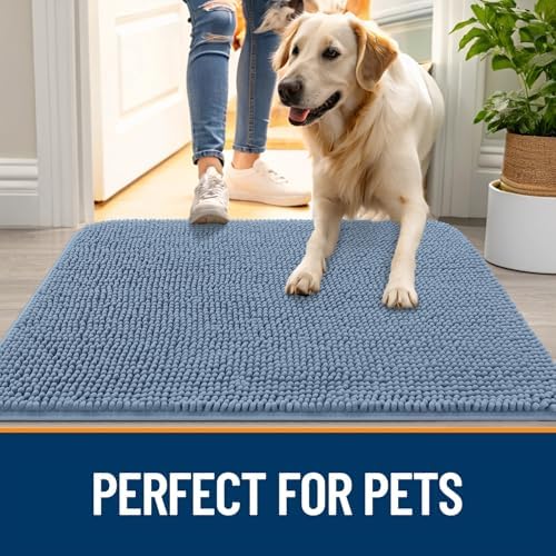 OLANLY Dog Door Mat for Muddy Paws 30x17, Super Absorbent Chenille Mud Mat - Image 6