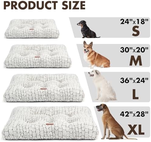 Dog Bed Crate Pad for Small Dogs 30"x20" Coffee - Image 6