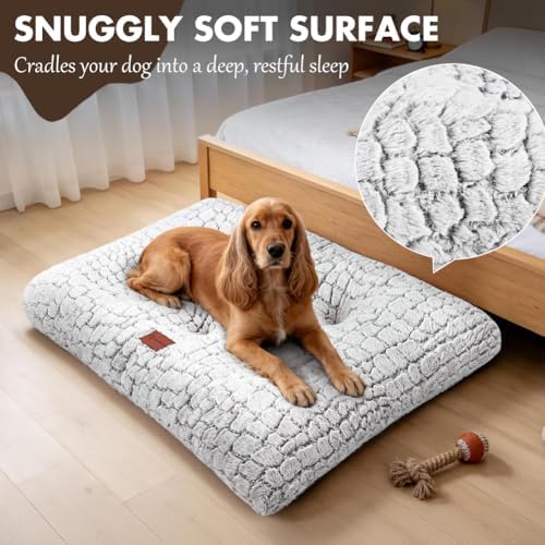 Dog Bed Crate Pad for Medium Dogs 36"x24" White - Image 2