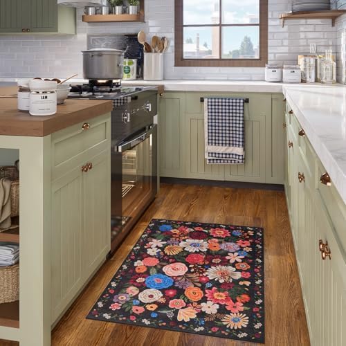 Black Washable 2x3 Entry Rug, Small Rugs - Image 3