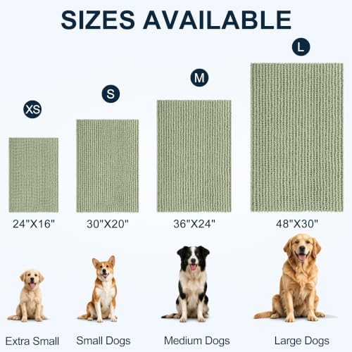Smiry Dog Door Mat for Muddy Paws 40x32, Ultra Absorbent Chenille Doormat - Image 2