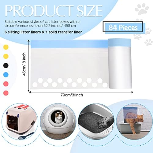 Jutom 84 Count Sifting Litter Box Liners, Cat Box Liners - Image 2