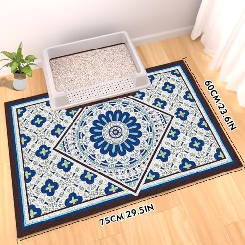 Extra Large Cat Litter Mat 30"x24", Heavy-Duty Litter Rug Catcher - Image 2