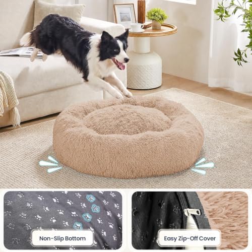 JOLLYVOGUE Calming Washable Dog Beds Large Sized Dog, 36inch Donut Large Dog Bed - Image 6