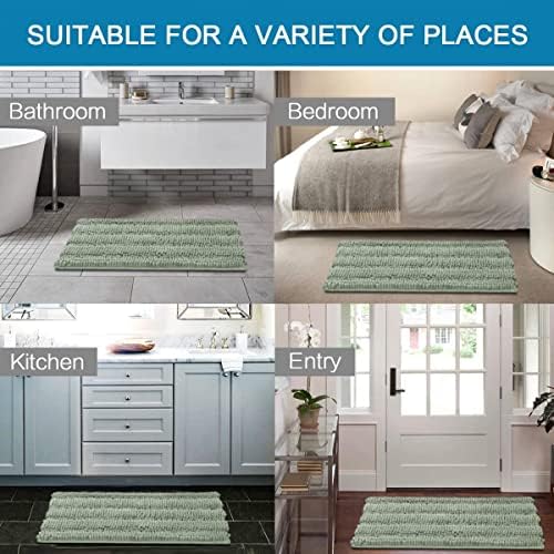 H.VERSAILTEX Bath Mats for Bathroom Non Slip Thick Chenille Striped Bath Rug - Image 6