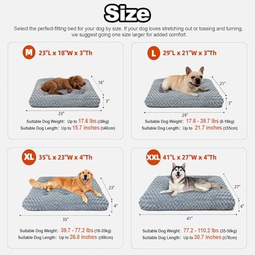 Dog Bed Large Size, Plush Washable Pet Bed Mat, Dog Crate Bed 41"x27" - Image 2