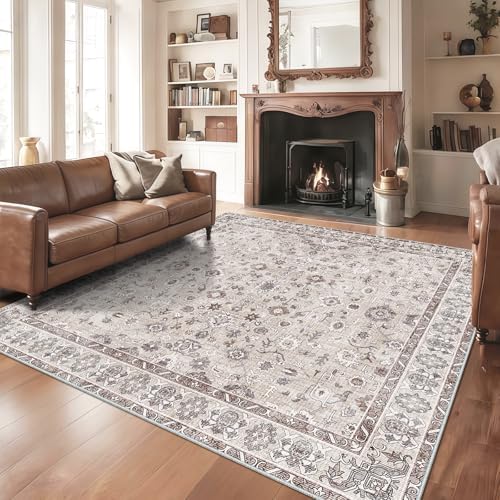7x7 Area Rug Living Room: Non Slip Machine Washable Indoor Carpet by NYZEL