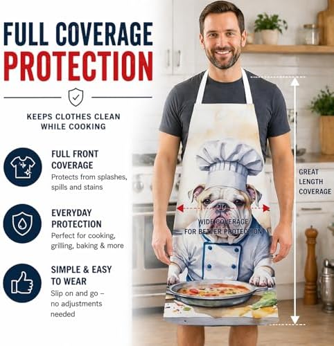 Caroline's Treasures English Bulldog The Chef Apron Cooking Kitchen Server - Image 3