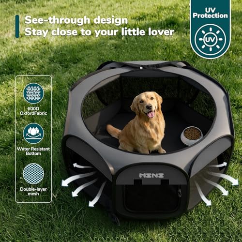 Dog Cat Small Animal Puppy Playpen Crate, Dark Grey - Image 6