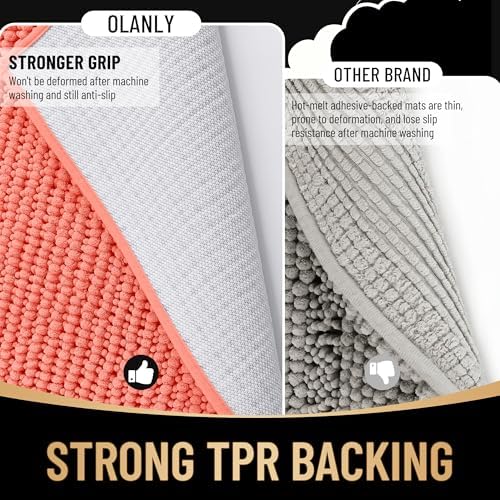 OLANLY Thick Chenille Bathroom Runner Rugs 59x20, Absorbent Bath Mat - Image 5
