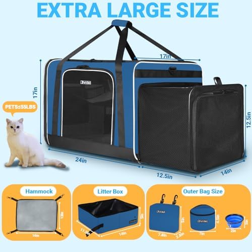 Petskd Side Expandable Extra Large Cat Carrier - Image 3