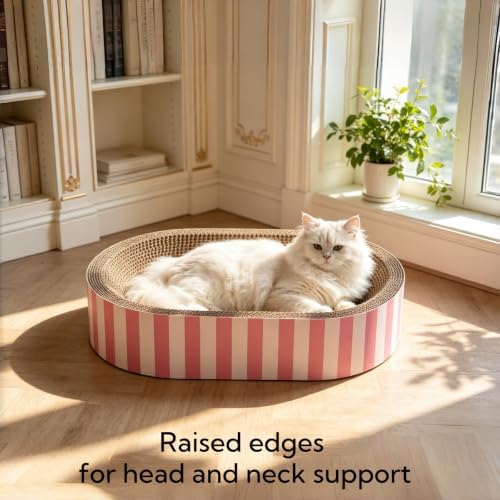 5 Pack Cat Scratcher Box Set Oval Scratch Bed - Image 4