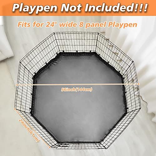 PJYuCien Playpen Bottom Pad for 24'' Width 8 Panel Pen, Hook Connect - Image 3