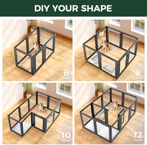 FXW AuraSpace Clear Acrylic Indoor Dog Playpen, 10 Panels - Image 5