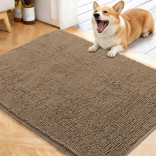 OLANLY Dog Door Mat for Muddy Paws 40x32, Super Absorbent Chenille Mud Mat by OLANLY