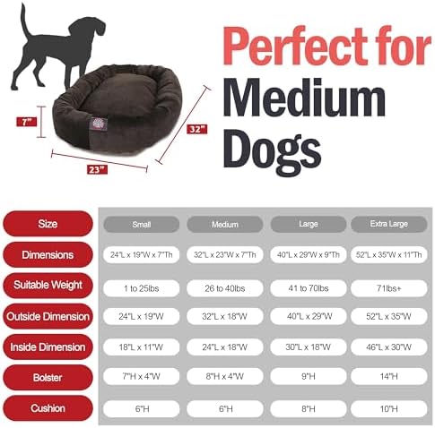 Majestic Pet 32 Inch Micro Velvet Calming Dog Bed Washable – Cozy Soft Round - Image 3