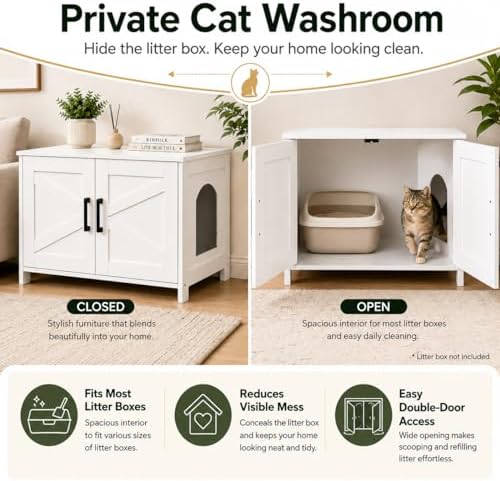 Homhedy 31.5" L Cat Litter Box Enclosure - Image 3