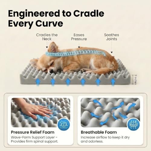 Orthopedic Small Dog Bed 20 x 16Inch, L Shaped Memory Foam Puppy Pet Bed - Image 4