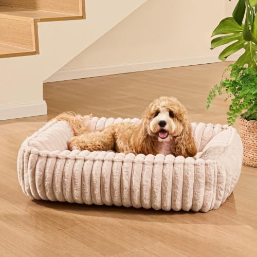 Orthopedic Large Dog Bed Calming Pet Sofa Bed 36''x28'' Khaki - Image 2