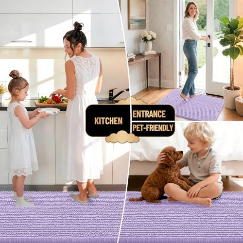 OLANLY Thick Chenille Absorbent Bathroom Rugs Mat 30x20 - Image 6
