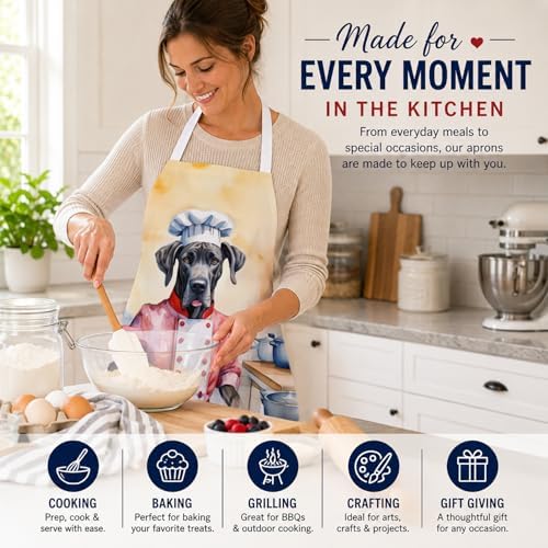 Caroline's Treasures Great Dane The Chef Apron Cooking Kitchen Server Baking - Image 6
