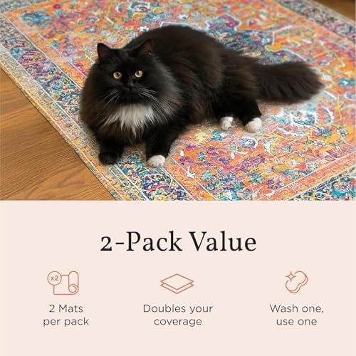 Lovewag Cat Litter Mat, Litter Box Mat, Rustic Terracotta, 2 Pack - Image 4