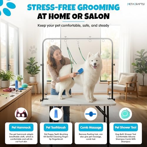Dog Grooming Arm with Hammock – 42" Adjustable Dog Grooming Stand with Clamp - Image 6