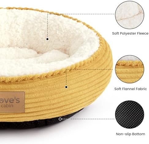 Love's cabin Round Donut Cat and Dog Cushion Bed, 20in Pet Bed - Image 2
