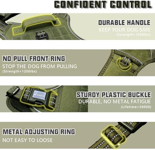 AUROTH Tactical Dog Harness Medium Sized Dog No Pull Adjustable Dog Vest - Image 3
