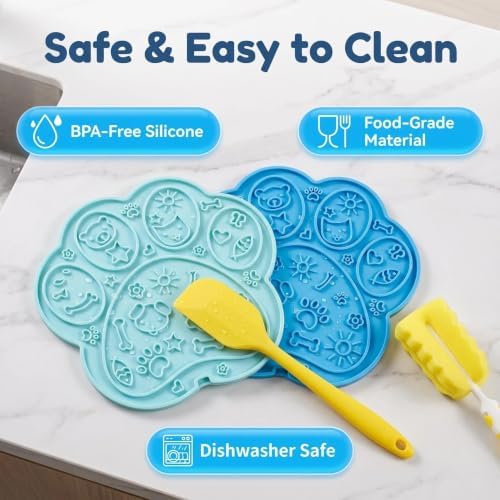 2 Pack Dog Lick Mat, 17 Suction Cups BPA-Free Silicone Slow Feeder - Image 3