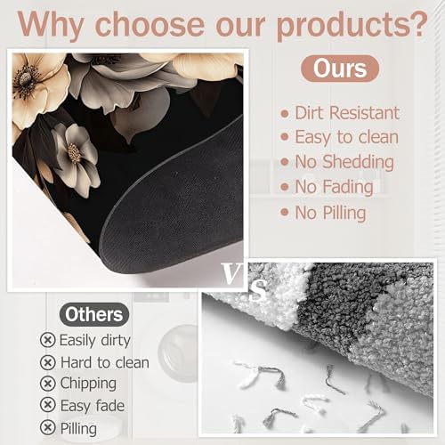 Bath Mat, Quick-Drying Non-Slip Rubber Bath Mats Artistic Absorbent - Image 5