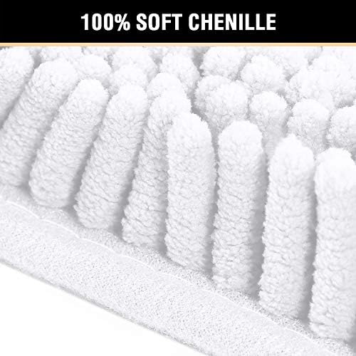 H.VERSAILTEX Pure White Bath Rug Super Soft Microfiber Non Slip Mat Absorption - Image 3