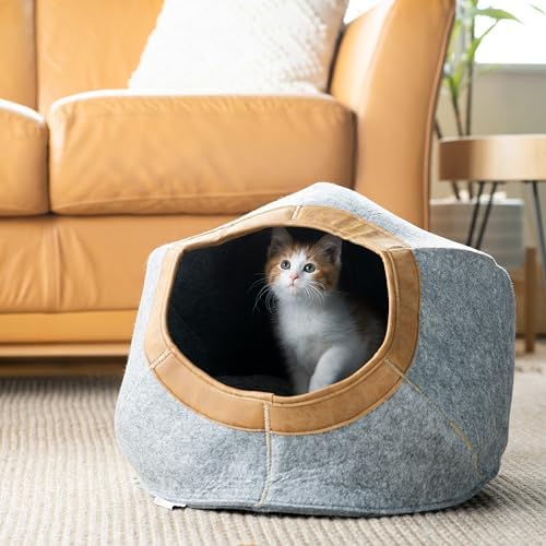 Kitty City Felt Round Bed, Warm and Cozy cat Bed - Image 5
