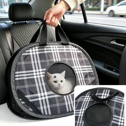 Pop Open Cat Carrier, Soft-Sided Collapsible Travel Carrier by Unknown