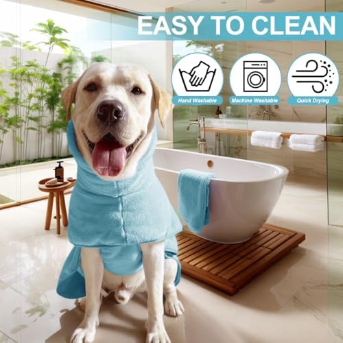 Medium to Large Size Dog Bathrobe, Quick Drying Super Absorbent, Warm Dog Towels - Image 5