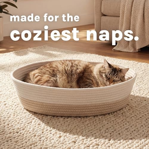 Kitty City Woven Cat Bed with Removable Washable Cushion, Cozy Braided Rope - Image 2