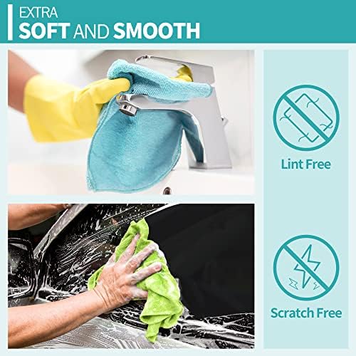 Microfiber Cleaning Cloth, 12 Pack Cleaning Rags, Lint Free Non-Abrasive - Image 5